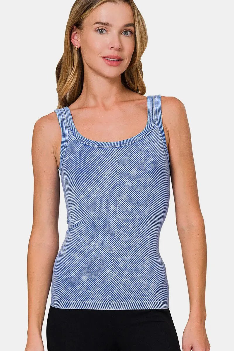 Zenana Ribbed Scoop Neck Tank for Everyday Comfort - Love Salve